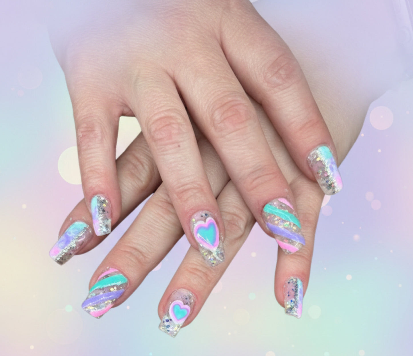 Pastel Stripes and Hearts