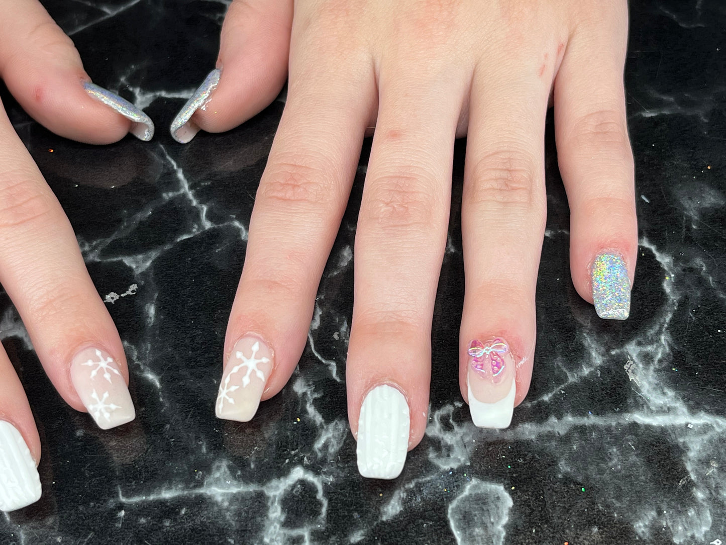 Snowflakes and bows